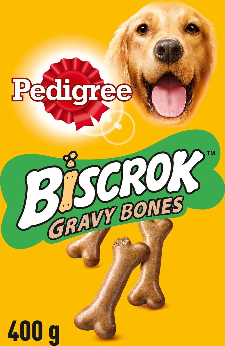Pedigree Biscrok Gravy Bones Hondensnacks - 7 X 400 Gr 3 Pedigree Biscrok Gravy Bones Hondensnacks - 7 X 400 Gr
