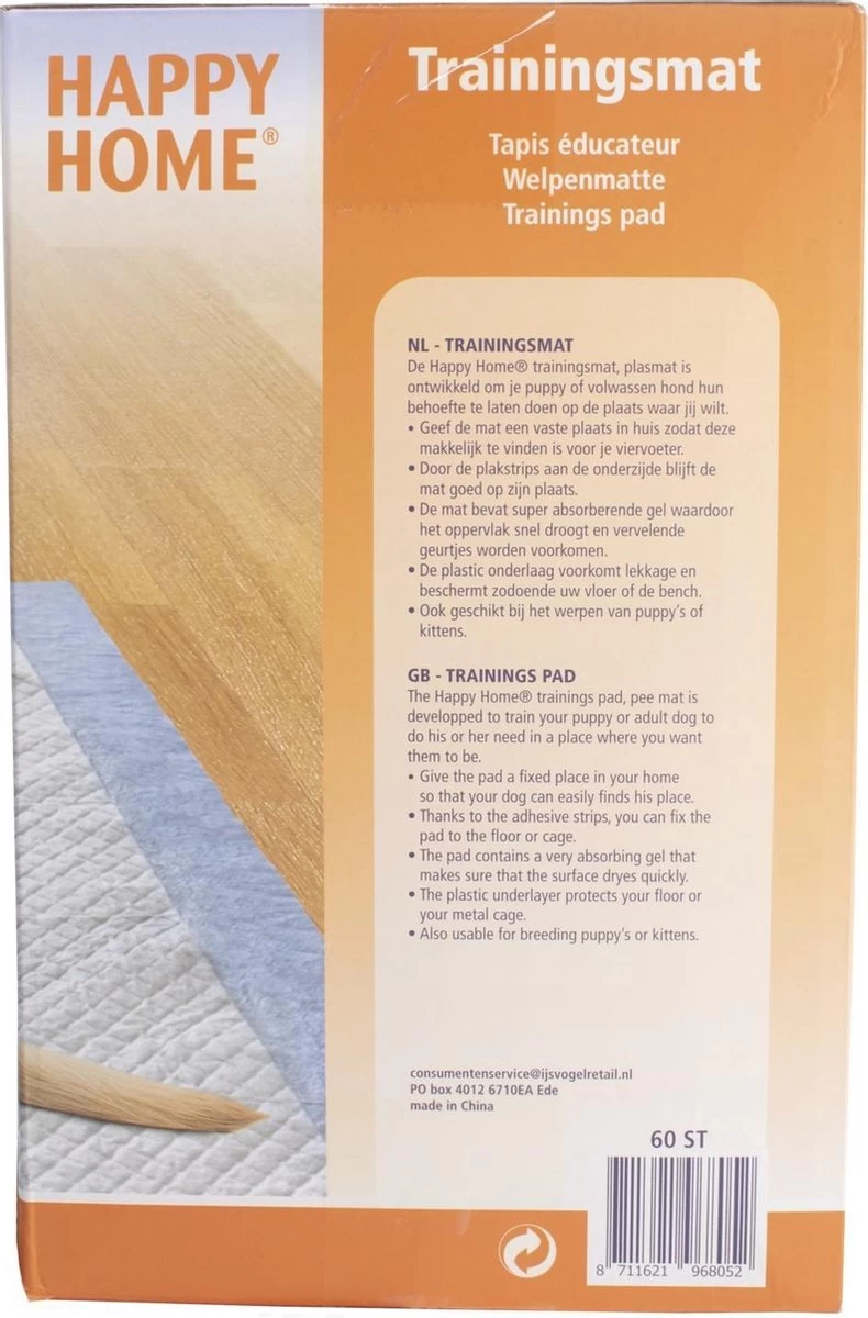 Happy Home Trainingsmat - Zindelijkstraining - 60 Stuks - 60X60 Cm 4 Happy Home Trainingsmat - Zindelijkstraining - 60 Stuks - 60X60 Cm - Afbeelding 2