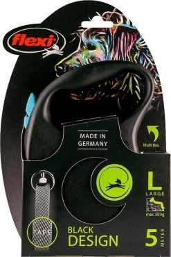 Hondenriem - Looplijn - FLEXI Rollijn BLACK DESIGN TAPE - L - ZWART/BLAUW - 5 Meter 7 Hondenriem - Looplijn - FLEXI Rollijn BLACK DESIGN TAPE - L - ZWART/BLAUW - 5 Meter -Dierenwinkel 802x1200 4