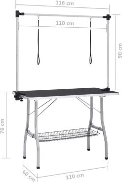 VIDAXL Hondentrimtafel Verstelbaar Met 2 Lussen En Opbergschap -Dierenwinkel 808x1200 2