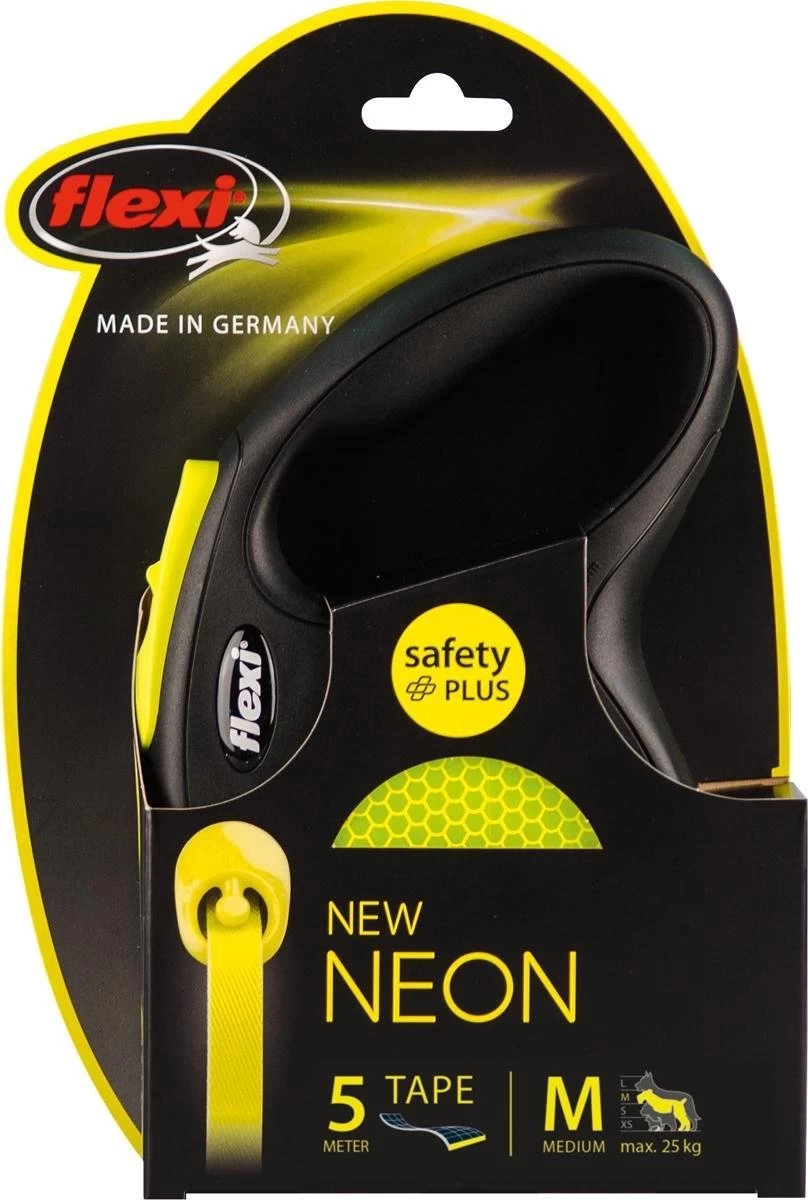 Flexi New Neon Tape - Hondenriem - Geel/Zwart - M - 5 M - (<25 Kg) 13 Flexi New Neon Tape - Hondenriem - Geel/Zwart - M - 5 M - (<25 Kg) - Afbeelding 11