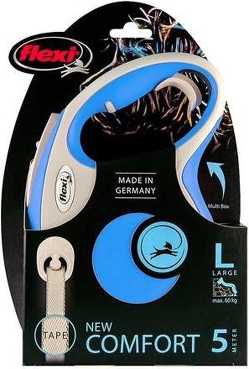 Flexi Rollijn New Comfort Tape L 8 M - Hondenriem - Blauw&Lichtgrijs 10 Flexi Rollijn New Comfort Tape L 8 M - Hondenriem - Blauw&Lichtgrijs - Afbeelding 8