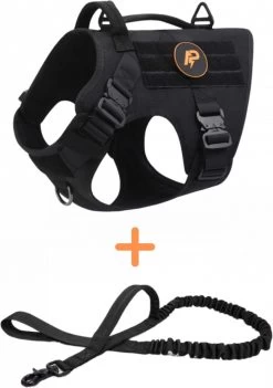 Always Prepared © Pro K9 Tuig + Riem – Anti Trek Tuig – Honden Harnas – Y Tuig Hond – Tactical Hondenvest – Best Getest 2022 – Tuigje Hond – Middel En Grote Hond – Honden Tuigje – Harnas Hond – Veiligheidstuig – 450KG Anti Trek Test – Zwart Maat S