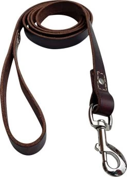 Hondenriem - 180 Cm – Bruine Riem - Leren Hondenriem Met Stiksels – 100% Volnerfleer - Hond