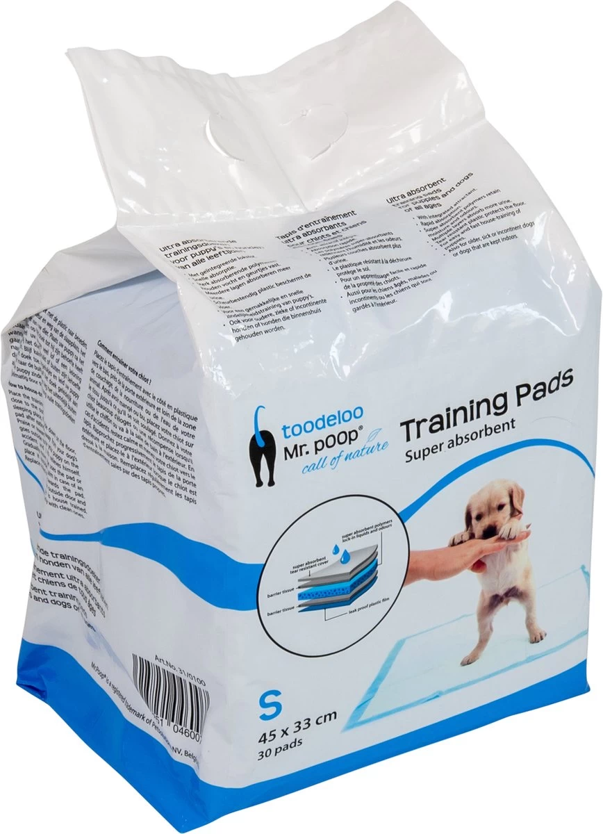 Mr. Poop Toodeloo -Puppy Pads - Training Pads - Maat S: 45 X 33cm - 30 Stuks 4 Mr. Poop Toodeloo -Puppy Pads - Training Pads - Maat S: 45 X 33cm - 30 Stuks - Afbeelding 2