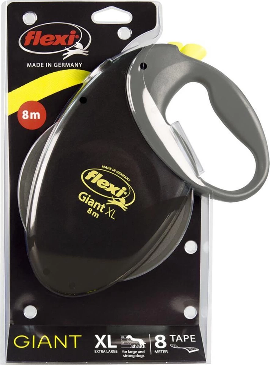 Flexi Giant Tape - Hondenriem - Zwart/Geel - XL - 8 M - (<50 Kg) 14 Flexi Giant Tape - Hondenriem - Zwart/Geel - XL - 8 M - (<50 Kg) - Afbeelding 12