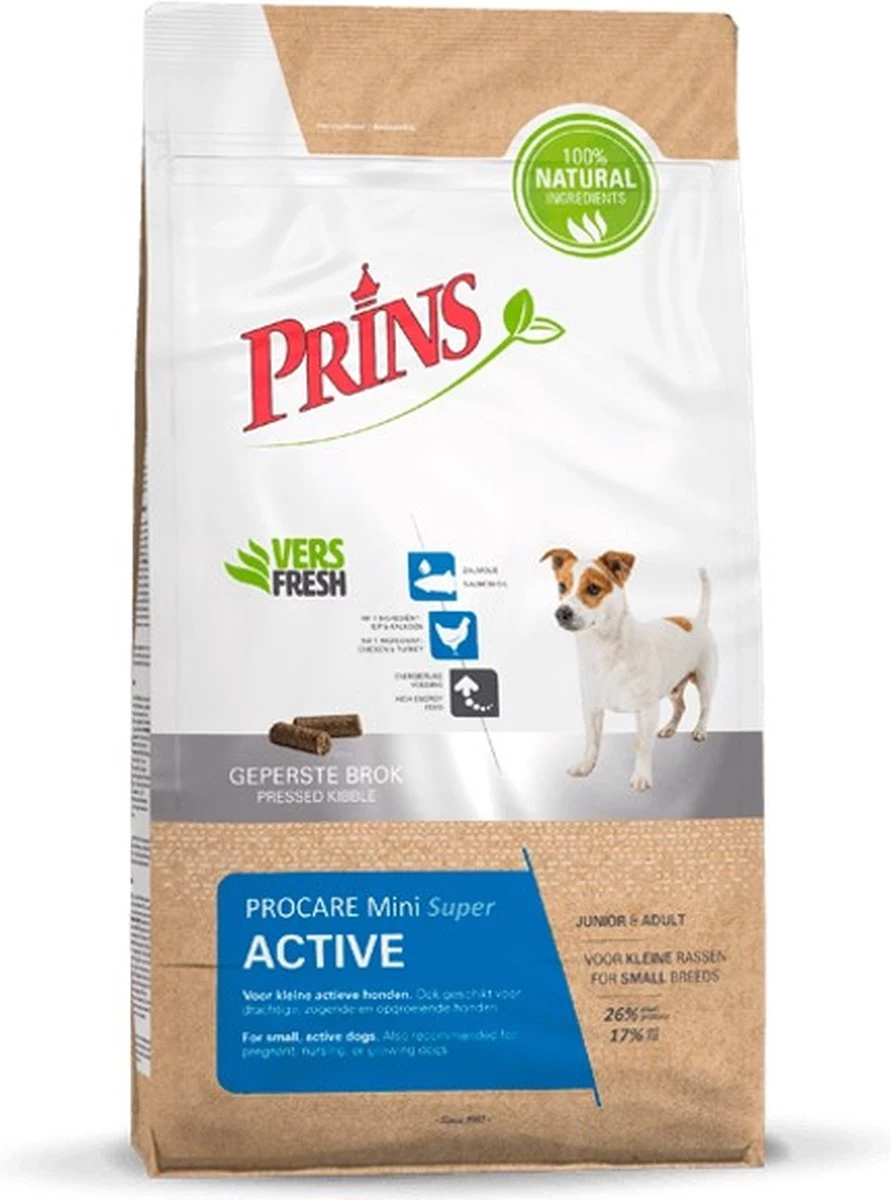 Prins Procare Super Active Mini - Hondenvoer - 3 Kg 3 Prins Procare Super Active Mini - Hondenvoer - 3 Kg