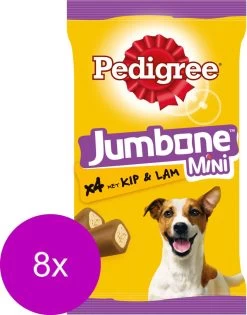 Pedigree Jumbone Hondensnacks Mini - Kip & Lam - 8 X 4 Stuks -Dierenwinkel 942x1200