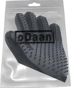 Borstel Voor Huisdieren - 2 Stuks LINKS + RECHTS - Voor Elke Vacht - Silicone - Vachtborstel - Borstel Handschoen - Zwart- ODaani -Dierenwinkel 962x1200 1