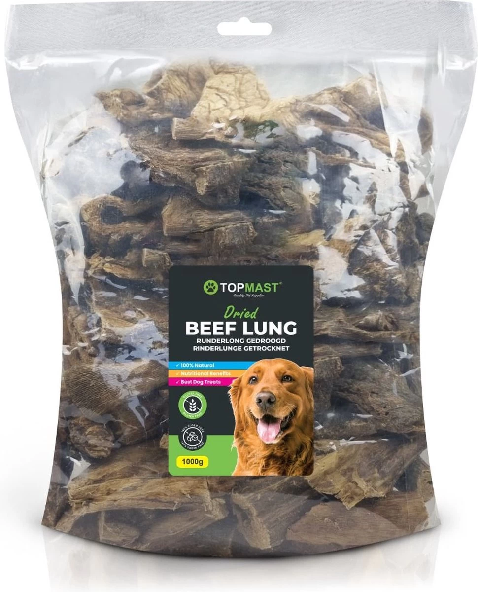 Topmast Longen - Rund 5 X 1 Kilo - Gedroogd - Hondensnack - Kauwsnack - Gedroogde Runderlong - Natuurlijke Hondensnack 3 Topmast Longen - Rund 5 X 1 Kilo - Gedroogd - Hondensnack - Kauwsnack - Gedroogde Runderlong - Natuurlijke Hondensnack