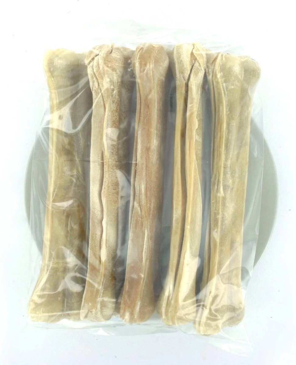 Buffelhuid Bot 25cm 5 Stuks - Hondensnacks - Kauwbotten - Runderhuid - Hondenbot - Geperst 4 Buffelhuid Bot 25cm 5 Stuks - Hondensnacks - Kauwbotten - Runderhuid - Hondenbot - Geperst - Afbeelding 2