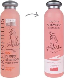Greenfields - Milde Hondenshampoo Puppy - Zachte Shampoo Met Babypoeder Geur - Inhoud 270 Ml Of 5 Liter - 270 Ml -Dierenwinkel 978x1200
